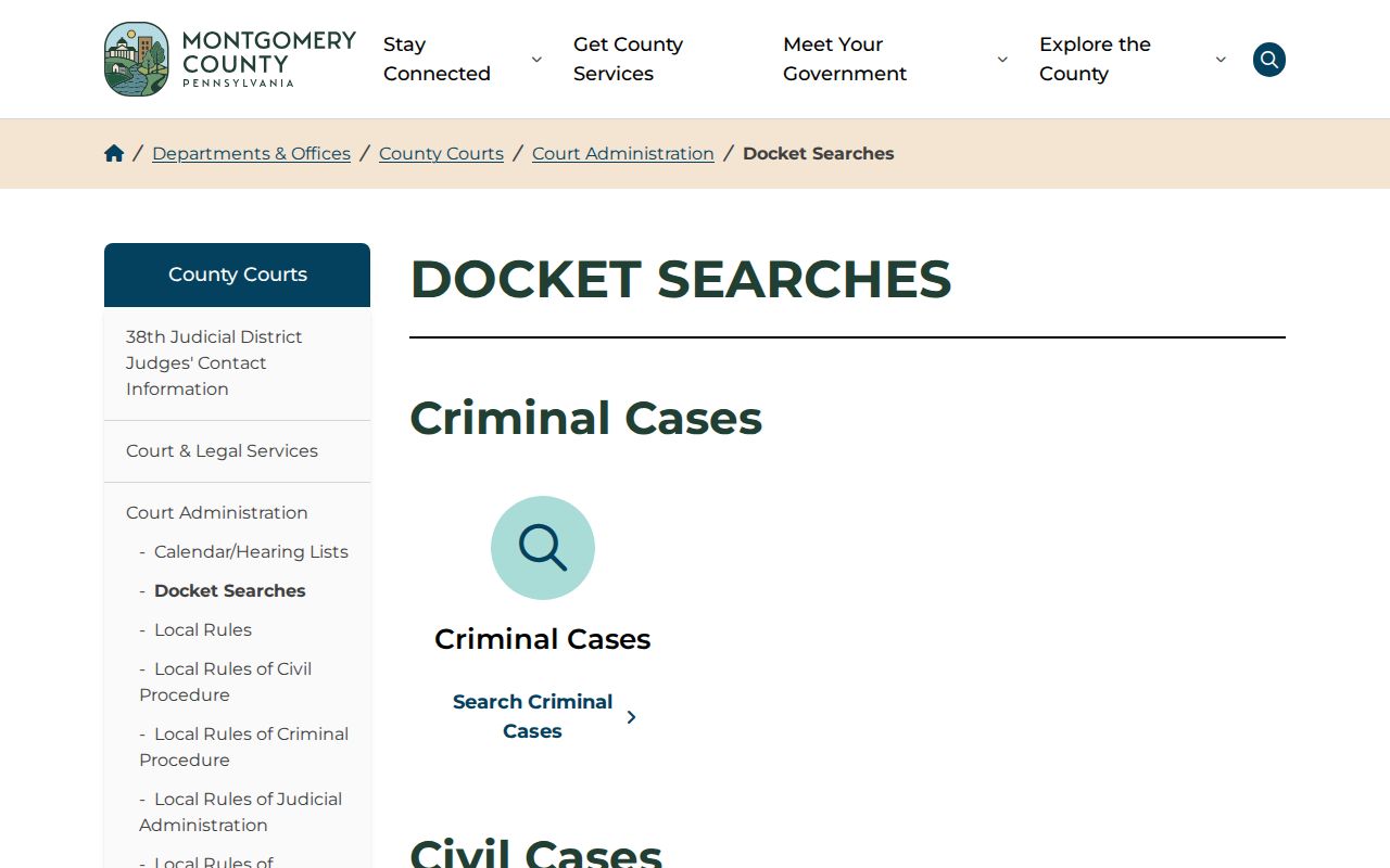Whitpain Township residents directory Montgomery County court docket search hub
